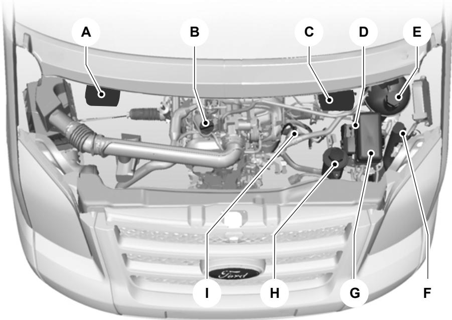FORD TRANSIT 2010 - VUE D'ENSEMBLE DU COMPARTIMENT MOTEUR - 2.3L DURATEC-HE (MI4) - 1