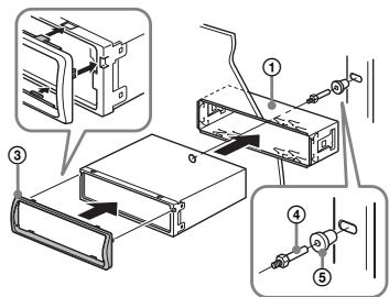 SONY MEX N5200BT.EUR,  MEX-N5200BT - Mounting the unit in the dashboard - 2