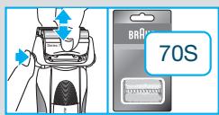 BRAUN 799CC-6WD,  SERIES 7 799CC-7 WET&DRY - Remplacement de la cassette de rasage / réinitialisation - 1