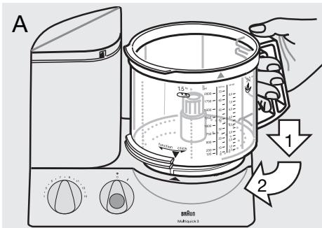 BRAUN K 650-600 - Inserire il recipiente - 1