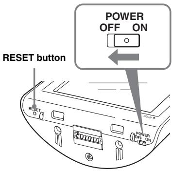 SONY NV-U50 - Resetting the unit - 1
