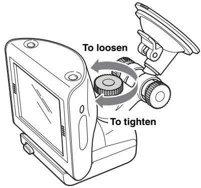 SONY NV-U50 - Loosen the centre knob, fine adjust the angle so you can view the monitor properly, then retighten. - 1