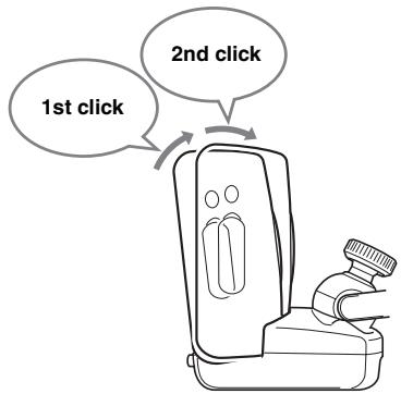 SONY NV-U50 - Align the 2 slots on the underside of the unit with the tabs on the cradle, then push to snap the unit into place. - 2