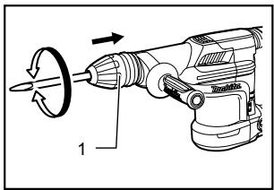 MAKITA HM0870C - Installing or removing the bit - 2