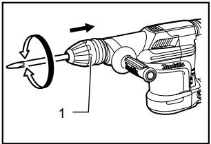 MAKITA HM0870C - Instalación o extracción de la punta de atornillar - 2