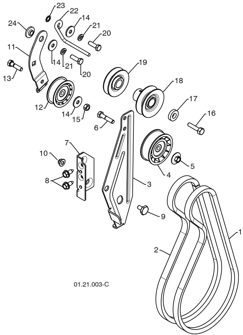 MCCULLOCH MC627ES - CHASSIS / ENGINE / PULLEYS - 6