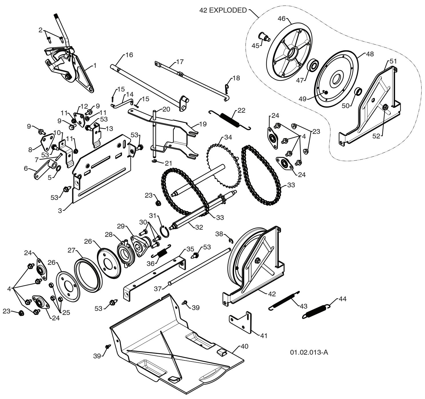 MCCULLOCH MC627ES - REPAIR PARTS SNOW THROWER -- MODEL NUMBER MC627ES (96192004100) DRIVE - 1