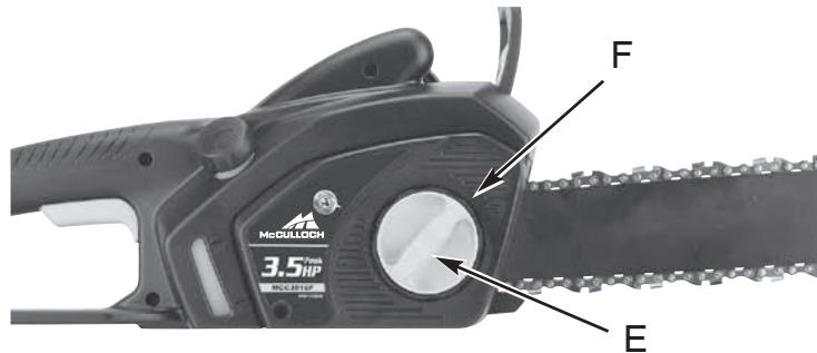 MCCULLOCH MCC4516FC - REGLAGE DE LA TENSION DE LA CHAIN : - 3