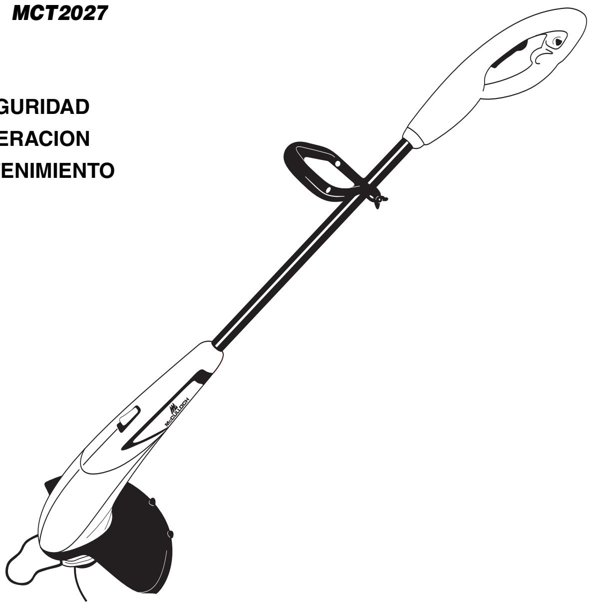 MCCULLOCH MCT2027 - MANUAL DEL USUARIO Recortador/Orillador de Césped Électrico - 1