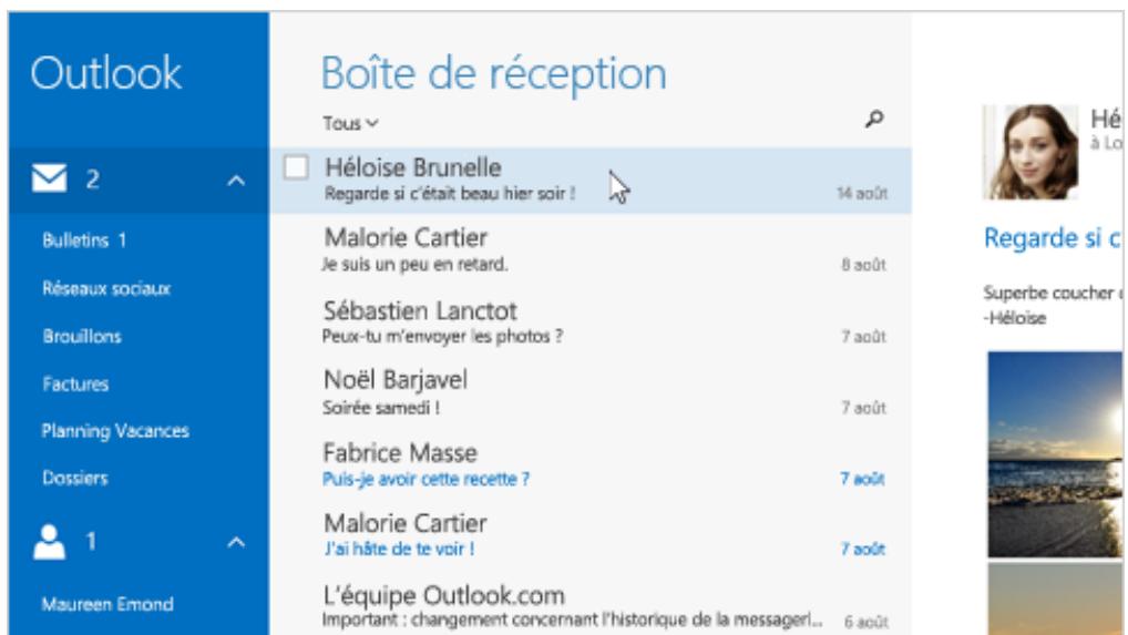 MICROSOFT SURFACE 2 10 - Utilisation de l'application Courrier - 1