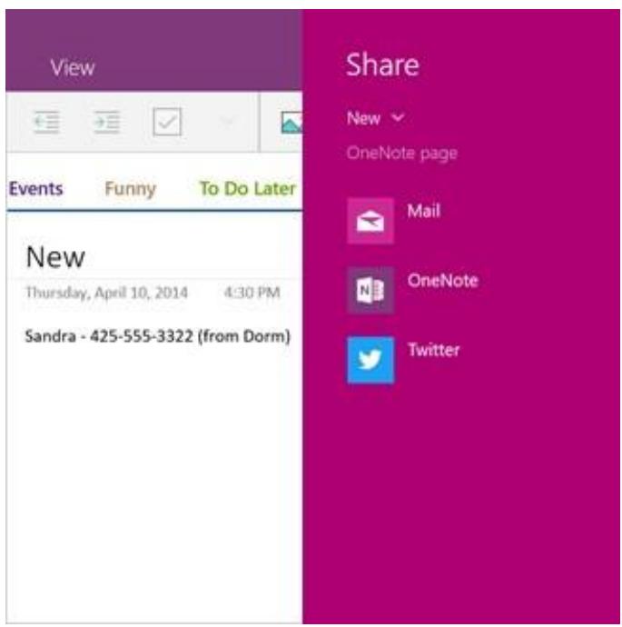 MICROSOFT SURFACE PRO 4 - Envoyer une page ou partager un bloc-notes - 1