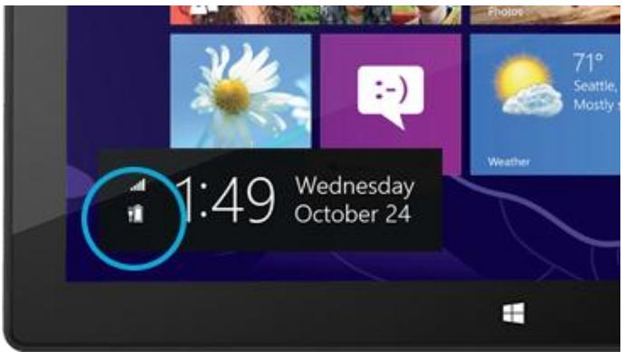 MICROSOFT SURFACE RT 10.6 - Quel est le niveau de charge de la batterie? - 1