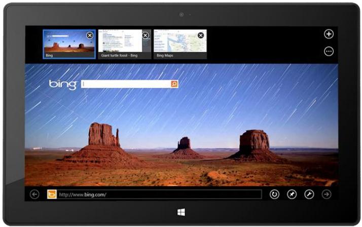 MICROSOFT SURFACE RT 10.6 - Emplacement de la barre d'adresses - 1