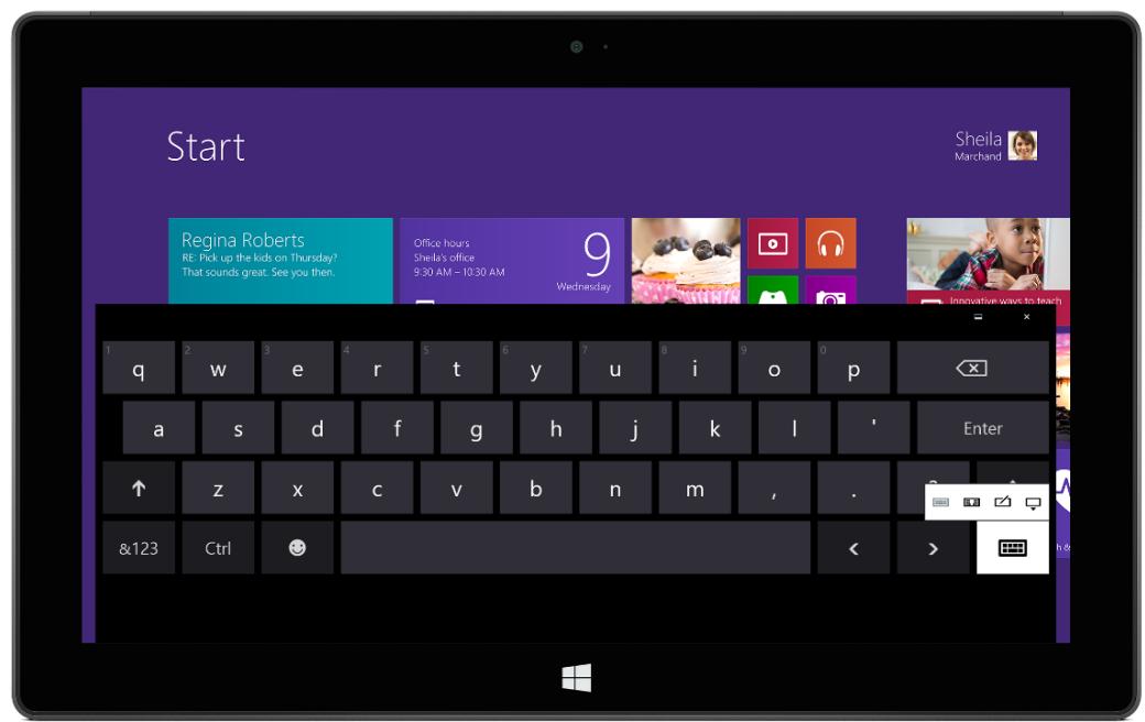 MICROSOFT TABLETTE SURFACE PRO 2 - Affichage du clavier visuel - 2