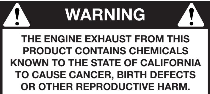 MTD YM320BV - CALIFORNIA PROPOSITION 65 WARNING - 1