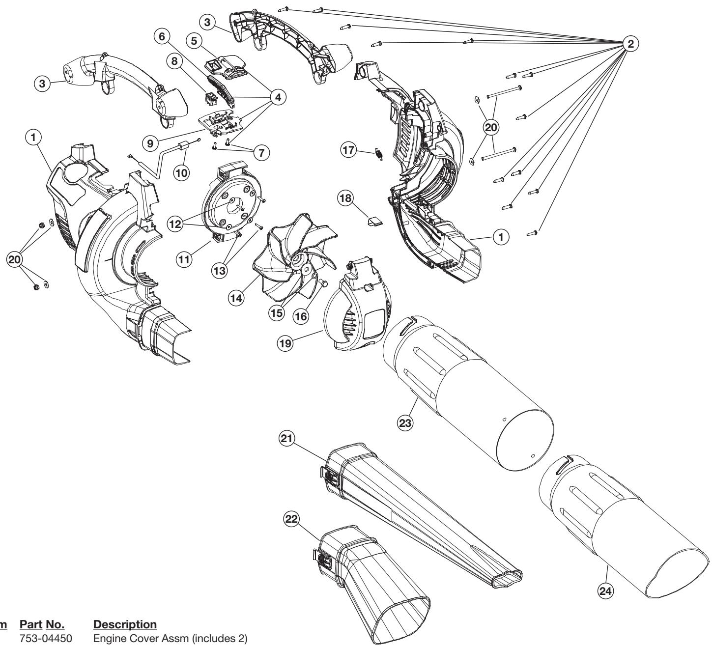 MTD YM320BV - 2-CYCLE GAS MULCHING BLOWER VACUUM - 1