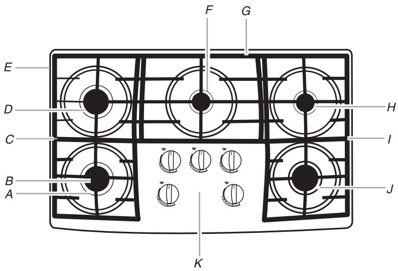 WHIRLPOOL GLT3657 - Cooktop - 1
