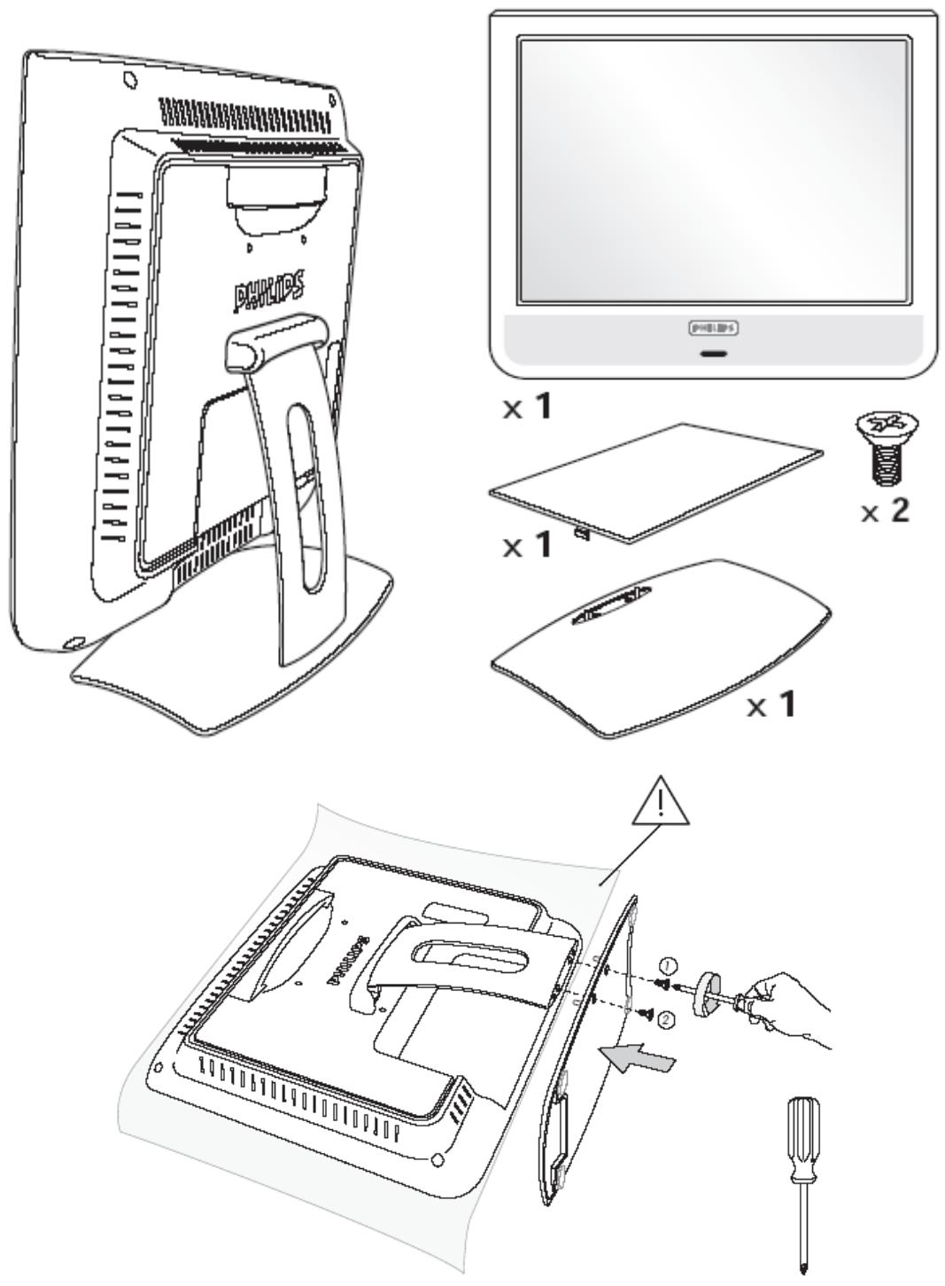 PHILIPS 42HF9442 - Mounting the Television Stand - 6