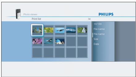 PHILIPS SPV3000 - Manage the print list - 1