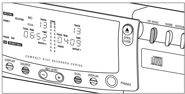 PHILIPS CDR765 - Synchronized digital recording from an external CD player - CD-SYNC - 1