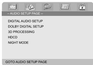 PHILIPS MCD708 - Audio setup page - 1