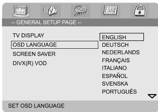 PHILIPS MCD708 - Choix de la langue du menu - 1