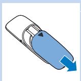 PHILIPS PR3098/00 - Inserting the batteries in the remote control - 1