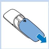 PHILIPS PR3098/00 - Akkus in die Fernbedienung einsetzen - 1