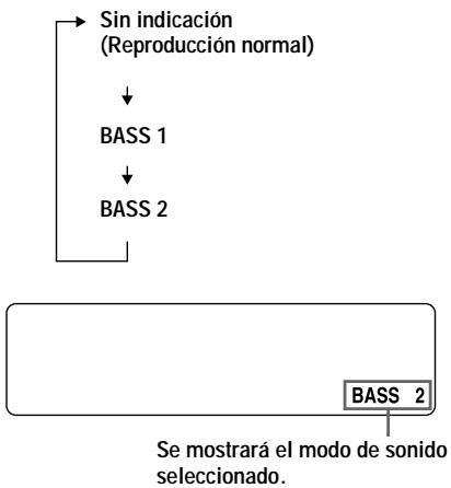 SONY D-CJ501 - Pulse SOUND para seleccionar "BASS 1" o "BASS 2". - 1