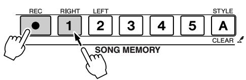 REC RIGHT LEFT STYLE 1 2 3 4 5 A SONG MEMORY CLEAR