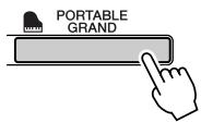 SONY DGX205 - Appuyez sur la touche [PORTABLE GRAND] (Piano à queue portable). - 1