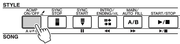 STYLE ACMP ON/OFF SYNC STOP SYNC START INTRO/ ENDING/rit. MAIN/ AUTO FILL START/STOP SONG A ⇌ I II ◀◀ ▶▶ ▶/■