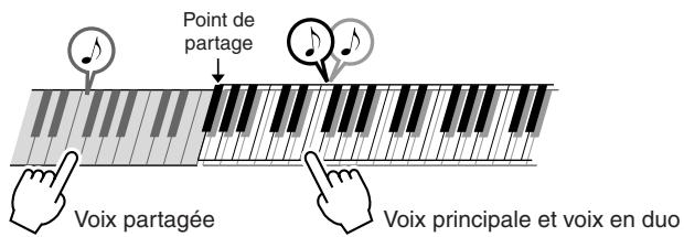 Point de partage Voix partagée Voix principale et voix en duo
