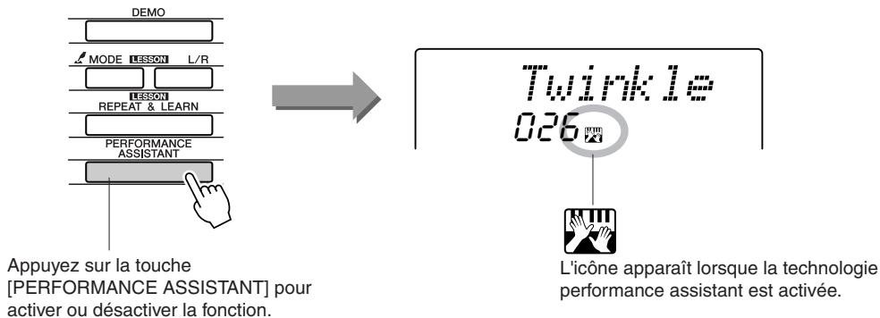 SONY DGX205 - Appuyez sur la touche [PERFORMANCE ASSISTANT]. - 1