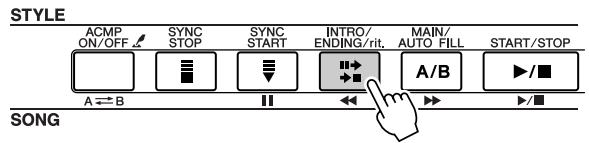 STYLE ACMP ON/OFF SYNC STOP SYNC START INTRO/ ENDING/rit. MAIN/ AUTO FILL START/STOP A ⇌ B I A/B SONG