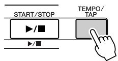 SONY DGX205 - Appuyez sur la touche [TEMPO/TAP] pour appeler l'écran TEMPO. - 1