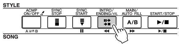 STYLE ACMP ON/OFF SYNC STOP SYNC START INTRO/ ENDING/rit. MAIN/ AUTO FILL START/STOP A ⇌ B I A/B ►/■ ►/■ SONG