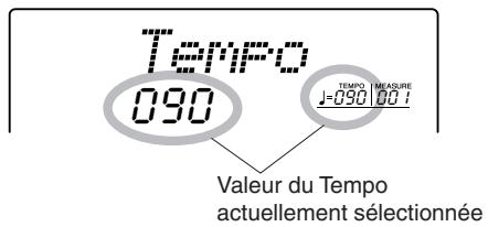 Tempo 090 TEMPOR MEASURE J=090.00 i Valeur du Tempo actuellement sélectionnée
