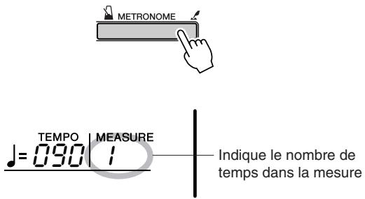 METRONOME TEMPOR MEASURE J=090/1 Indique le nombre de temps dans la mesure