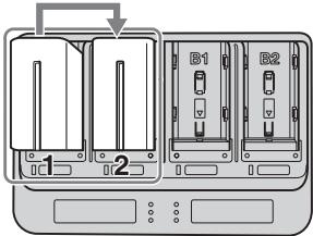 SONY AC-VQL1BP - Lors de l'insertion de deux batteries dans les logements du même système - 1