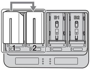 SONY AC-VQL1BP - Cuando conecte dos baterías a las ranuras del mismo sistema - 1