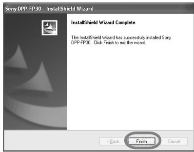 SONY DPP-FP30 - Click "Finish". - 1
