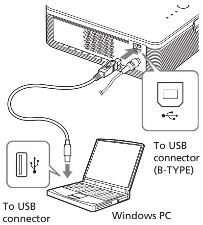 SONY DPP-FP30 - Connect the USB connectors of the printer and your computer. - 1