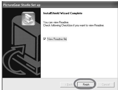 SONY DPP-FP30 - To display the Readme file, check "View Readme File" and then click "Finish". - 1