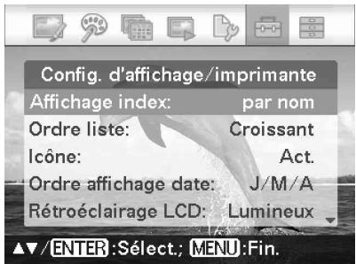 SONY DPP-FP95 - Modification de la configuration d'affichage/imprimante - 1