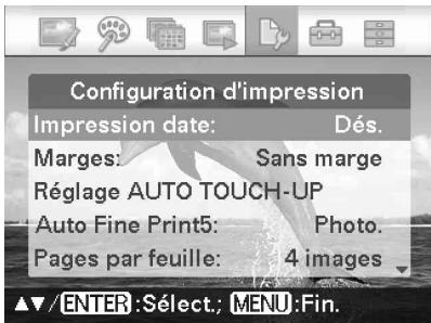 SONY DPP-FP95 - Modification de la configuration d'impression - 1