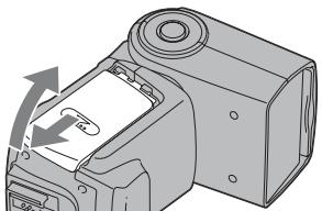 SONY HVL-F42AM - Open the battery-chamber door as shown. - 1