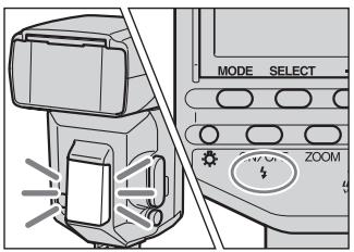 SONY HVL-F56AM - Make sure that the built-in flash and flash are fully charged. - 1