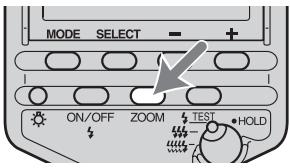 SONY HVL-F56AM - Press the ZOOM button to display the desired zoom coverage. - 1