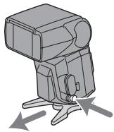 SONY HVL-F56AM - Attaching and removing the mini-stand - 2